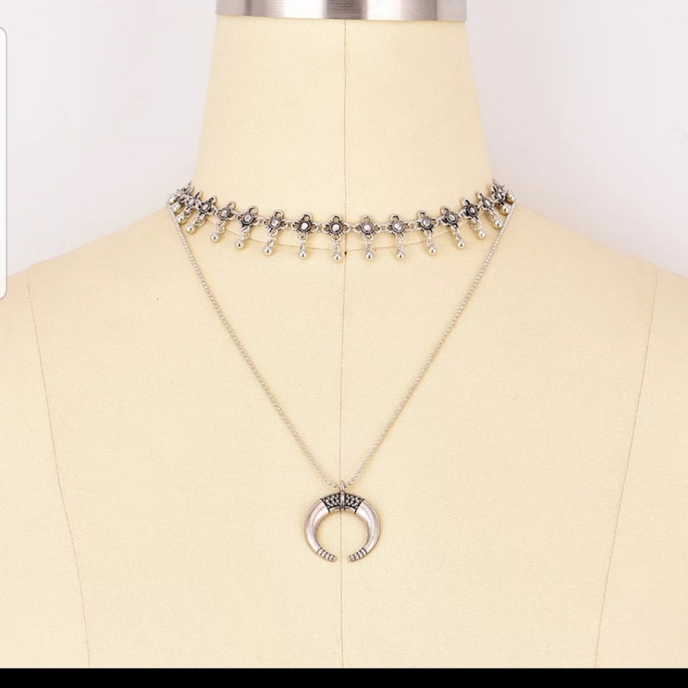 ♡Kitty♡ Choker and Moon necklace set - Picture 4 of 4